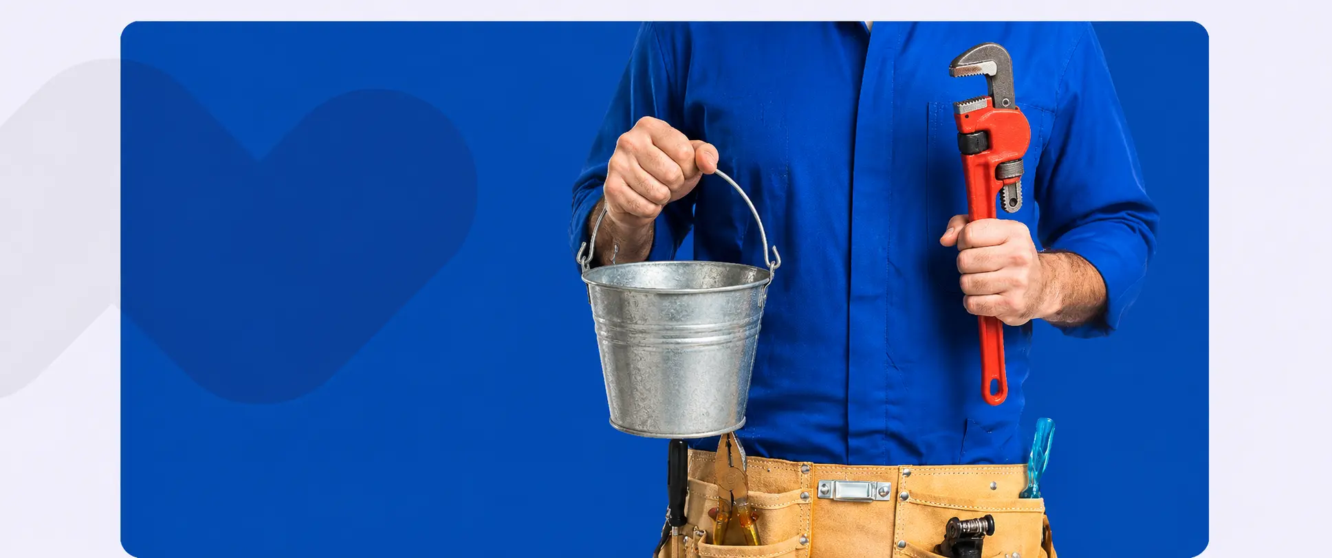 Plumber holding a bucket and pipe wrench while responding to a burst geyser emergency in Cape Town, ready to repair water leaks and restore hot water to the property.