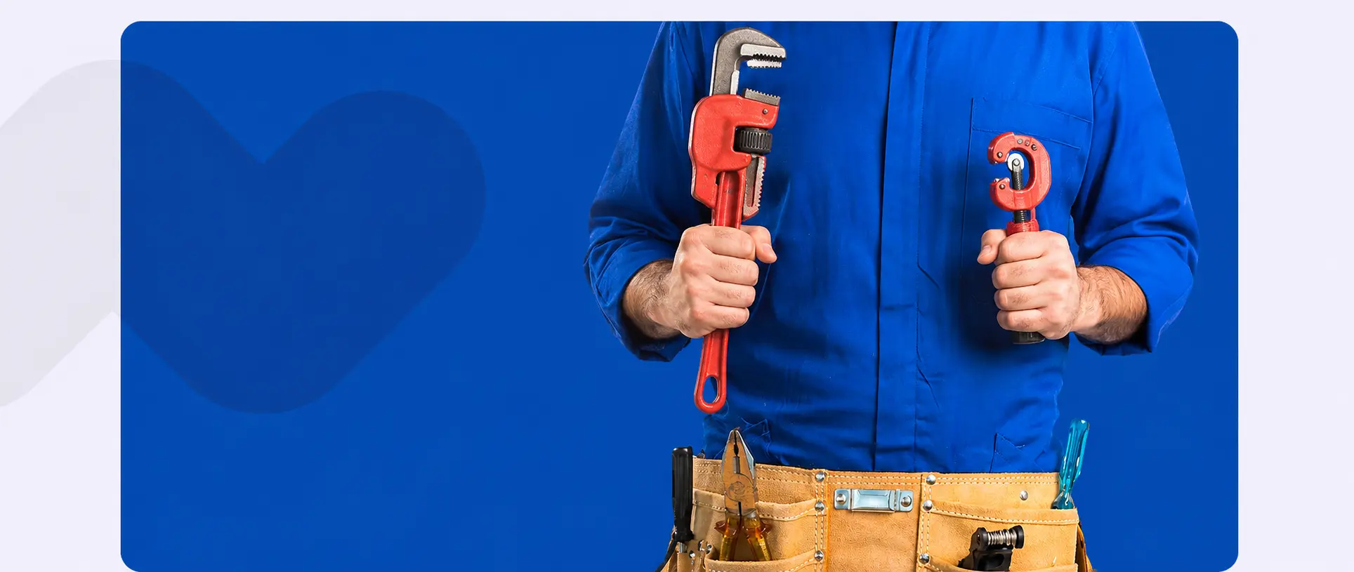 plumber holding a pipe wrench and tubing cutters during a plumbing maintenance service in Cape Town, carrying out preventative plumbing maintenance to keep residential water systems operating efficiently.